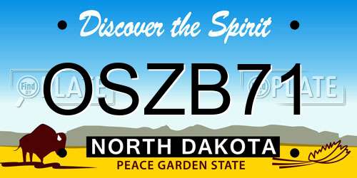 OSZB71 North Dakota License Plate