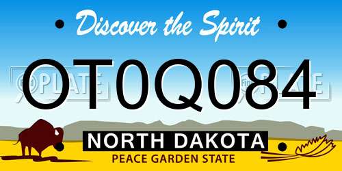OT0Q084 North Dakota License Plate