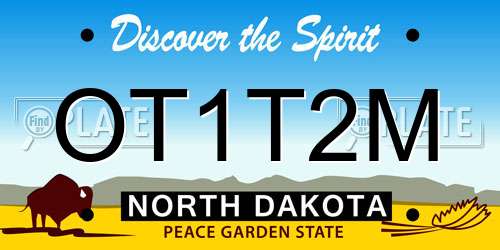 OT1T2M North Dakota License Plate