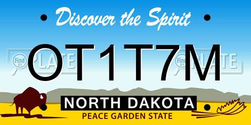OT1T7M North Dakota License Plate