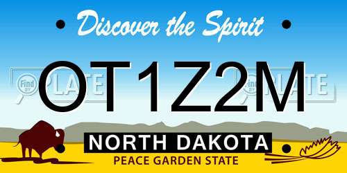 OT1Z2M North Dakota License Plate
