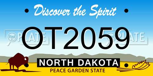 OT2059 North Dakota License Plate