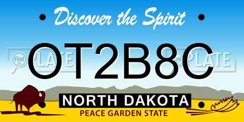 OT2B8C North Dakota License Plate
