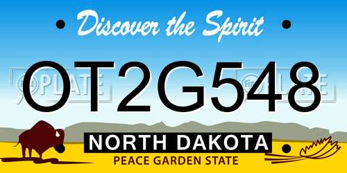 OT2G548 North Dakota License Plate