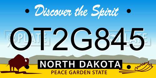 OT2G845 North Dakota License Plate