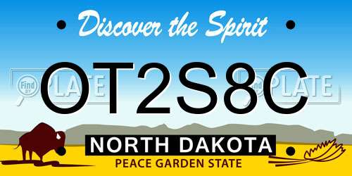 OT2S8C North Dakota License Plate