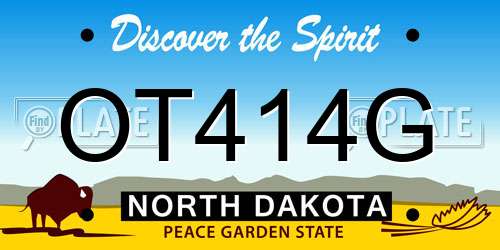 OT414G North Dakota License Plate