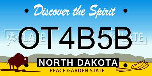 OT4B5B North Dakota License Plate