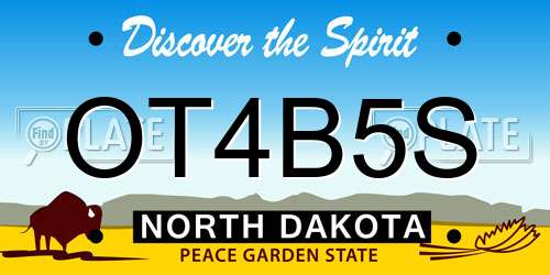 OT4B5S North Dakota License Plate