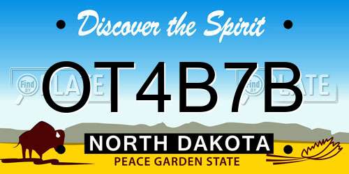 OT4B7B North Dakota License Plate
