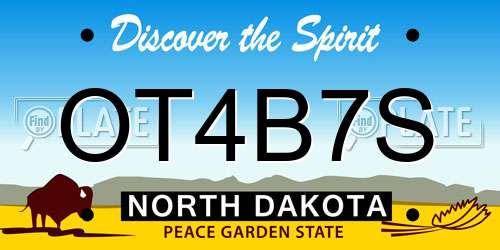 OT4B7S North Dakota License Plate