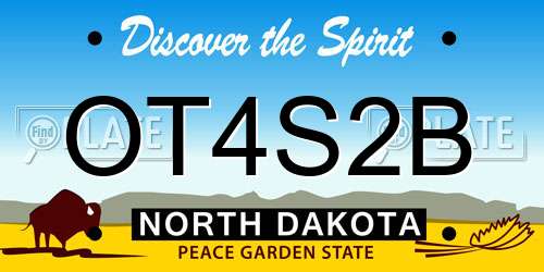 OT4S2B North Dakota License Plate