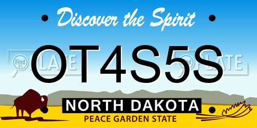 OT4S5S North Dakota License Plate