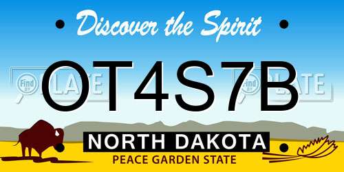 OT4S7B North Dakota License Plate