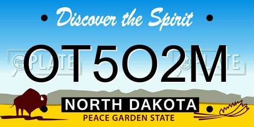 OT5O2M North Dakota License Plate