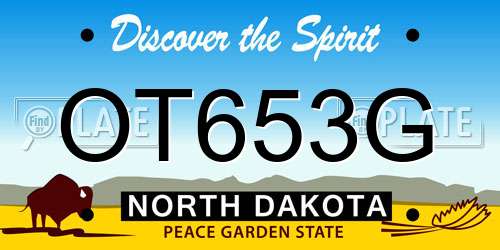OT653G North Dakota License Plate