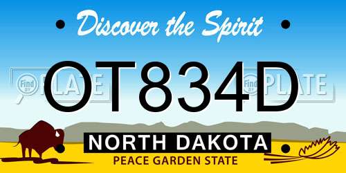 OT834D North Dakota License Plate