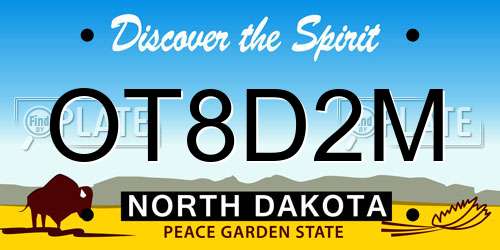 OT8D2M North Dakota License Plate