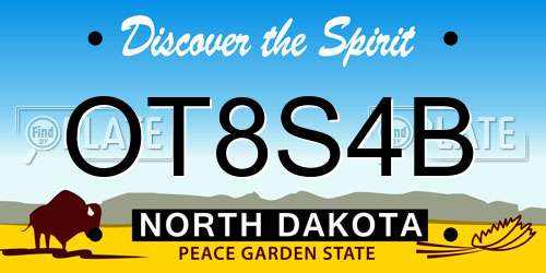 OT8S4B North Dakota License Plate