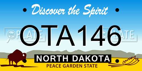 OTA146 North Dakota License Plate
