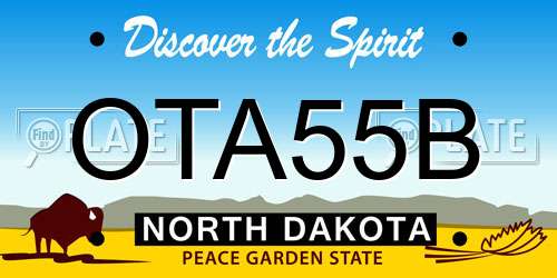 OTA55B North Dakota License Plate