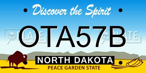 OTA57B North Dakota License Plate