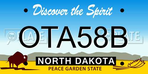 OTA58B North Dakota License Plate