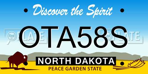OTA58S North Dakota License Plate