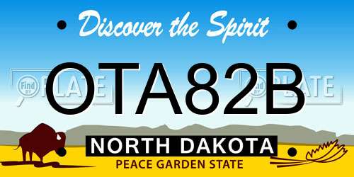 OTA82B North Dakota License Plate