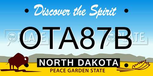 OTA87B North Dakota License Plate