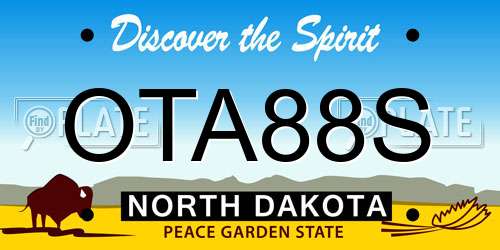 OTA88S North Dakota License Plate