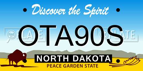 OTA90S North Dakota License Plate