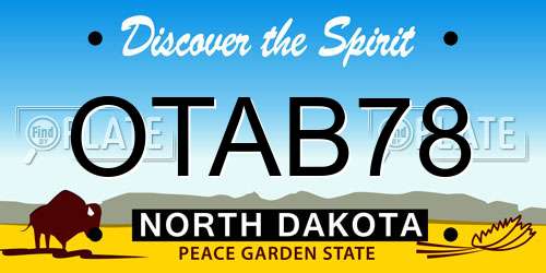 OTAB78 North Dakota License Plate