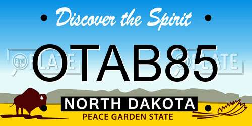 OTAB85 North Dakota License Plate