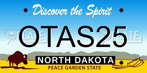 OTAS25 North Dakota License Plate