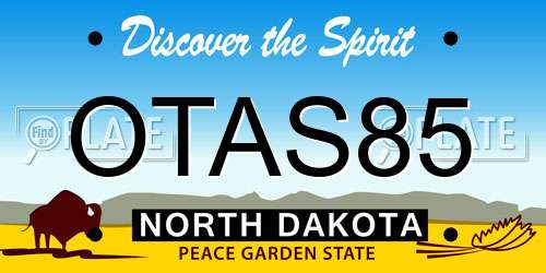 OTAS85 North Dakota License Plate