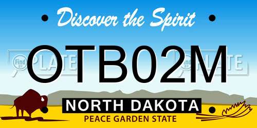 OTB02M North Dakota License Plate