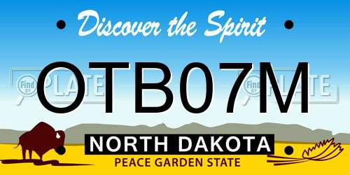 OTB07M North Dakota License Plate