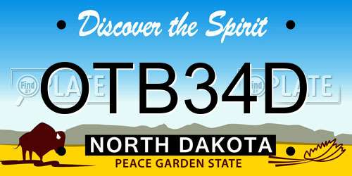 OTB34D North Dakota License Plate