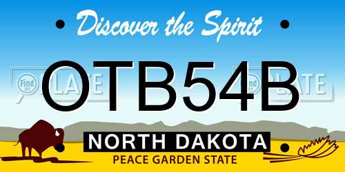 OTB54B North Dakota License Plate