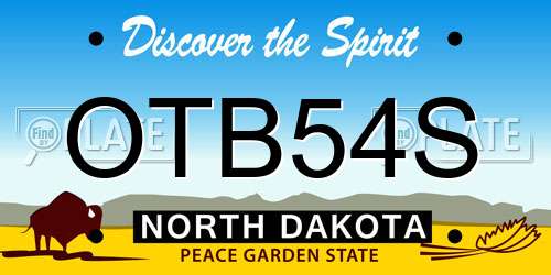 OTB54S North Dakota License Plate