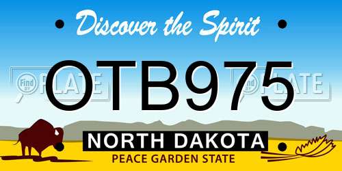 OTB975 North Dakota License Plate