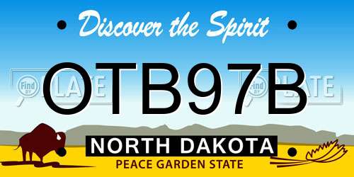 OTB97B North Dakota License Plate