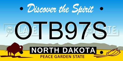 OTB97S North Dakota License Plate