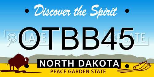 OTBB45 North Dakota License Plate
