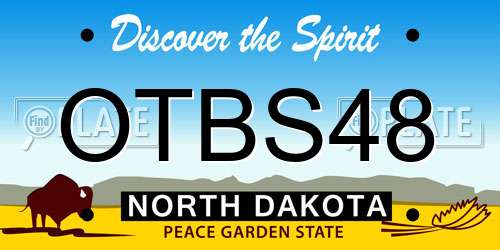 OTBS48 North Dakota License Plate