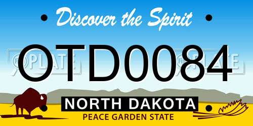 OTD0084 North Dakota License Plate