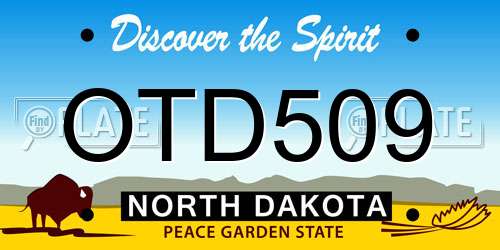 OTD509 North Dakota License Plate