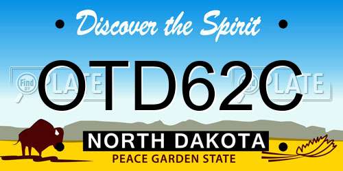 OTD62C North Dakota License Plate