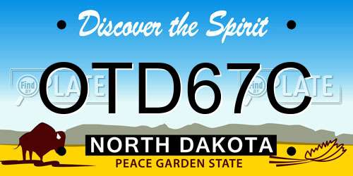 OTD67C North Dakota License Plate